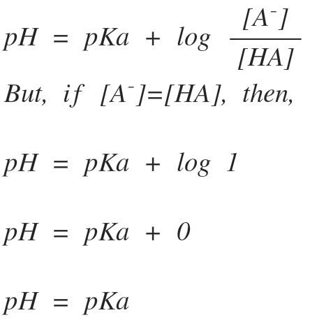 What is pH = pKa + log?
